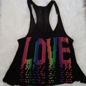 Racerback "LOVE" embellished tank